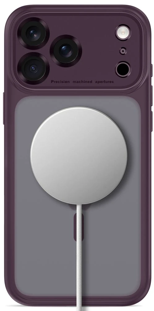 Dėklas TECH-PROTECT MAGPEAK MagSafe CC iPhone 17 Pro Max / 18 Pro Max MATINIS TAMSIAI VYŠNINIS
