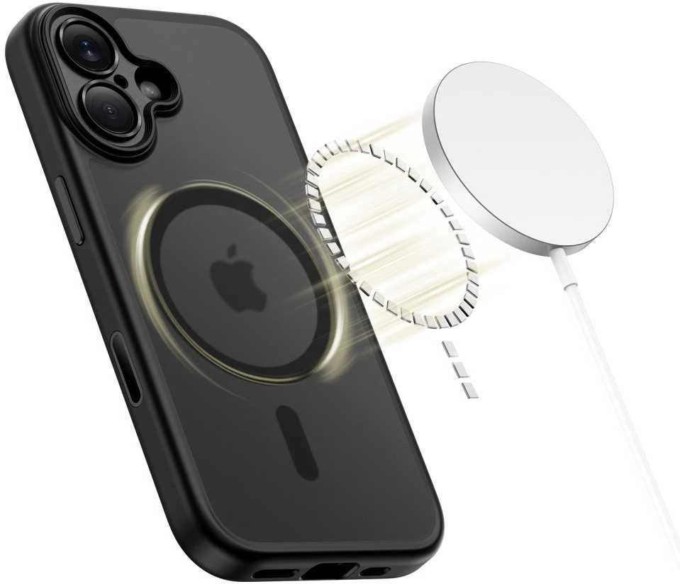 „Tech-Protect Magpeak Magsafe CC“ dėklas, skirtas „iPhone 17“ – matinis juodas