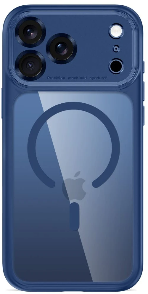 Dėklas TECH-PROTECT MAGPEAK MagSafe CC iPhone 17 Pro Max / 18 Pro Max TAMSIAI MĖLYNAS/SKAIDRUS