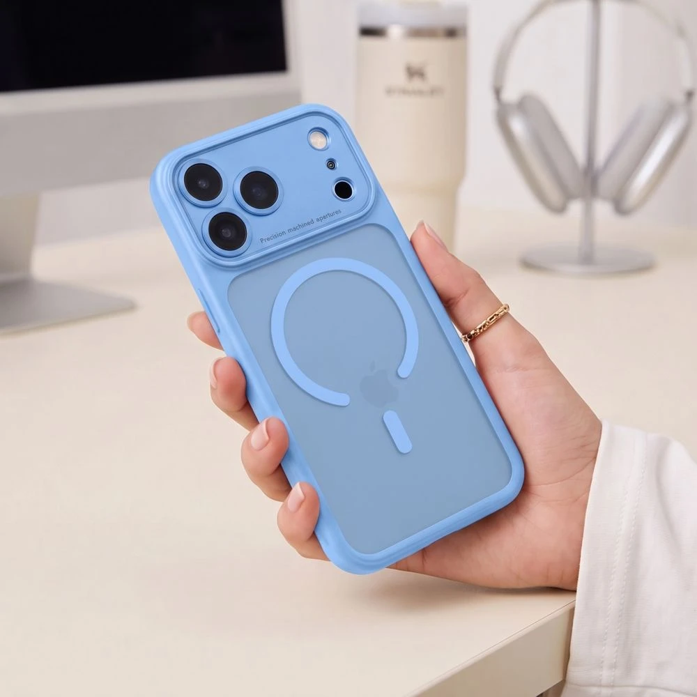 Dėklas TECH-PROTECT MAGPEAK MagSafe CC iPhone 17 Pro / 18 Pro MATINIS ŠVIESIAI MĖLYNAS