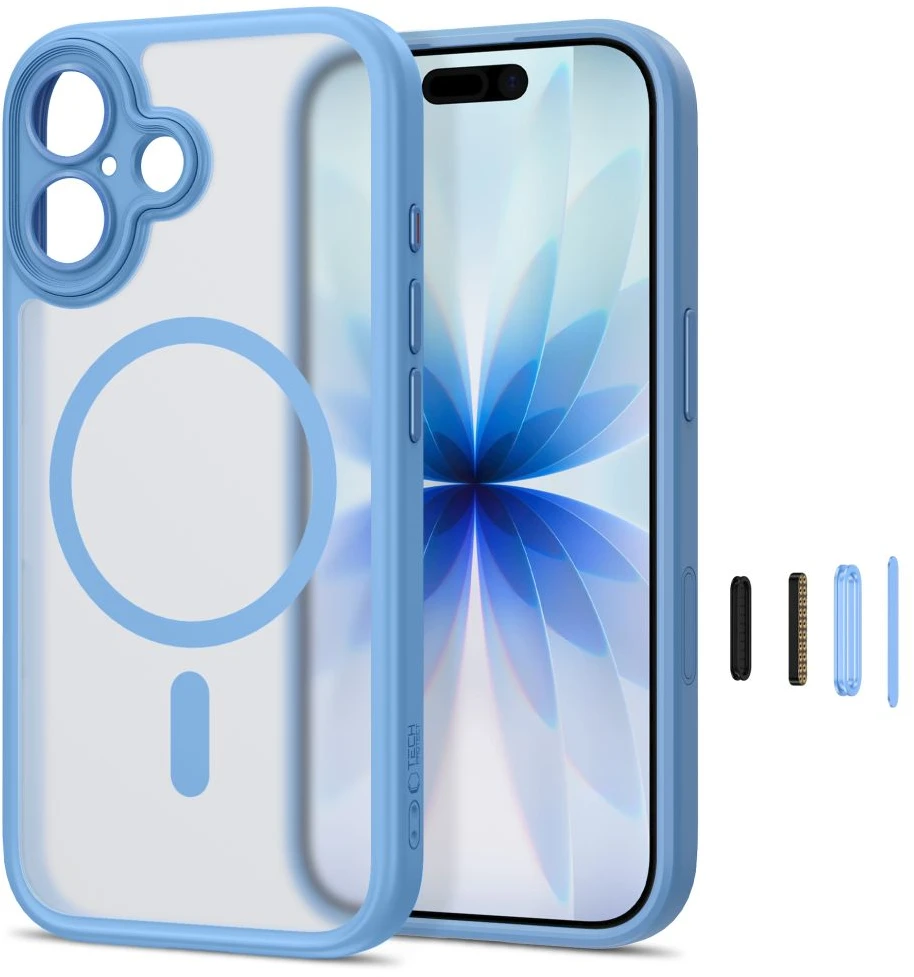Tech-Protect MagPeak MagSafe CC dėklas iPhone 17 - matinė mėlyna
