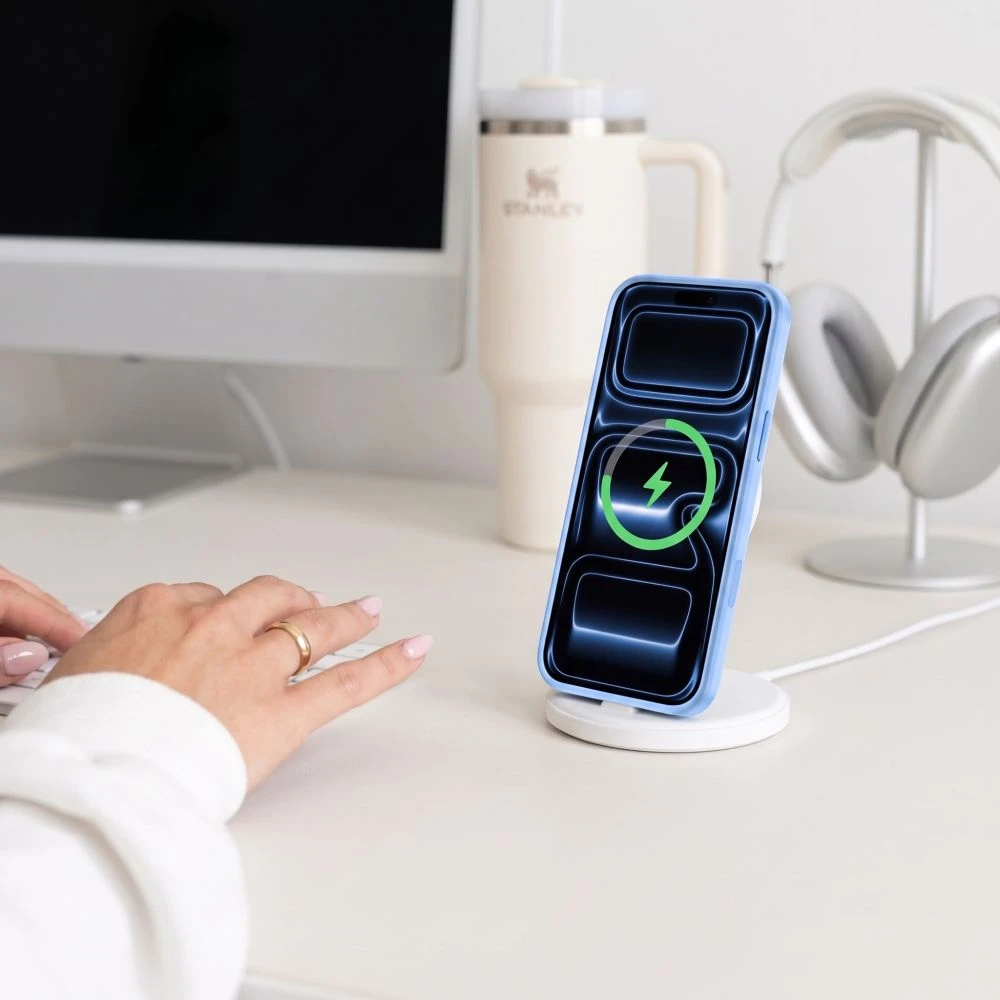 Dėklas TECH-PROTECT MAGPEAK MagSafe CC iPhone 17 Pro / 18 Pro MATINIS ŠVIESIAI MĖLYNAS