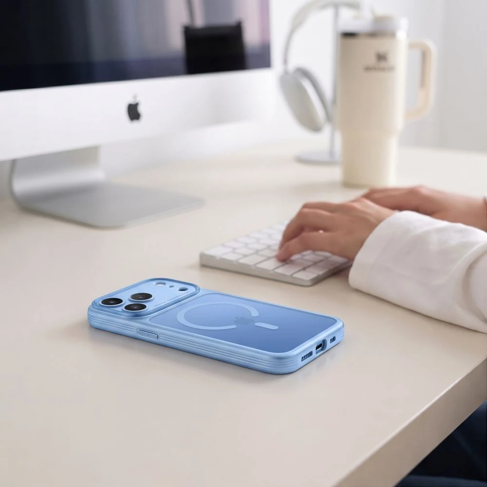 Tech-Protect MagPrime MagSafe CC dėklas iPhone 18 Pro Max / 17 Pro Max - šviesiai mėlynas matinis