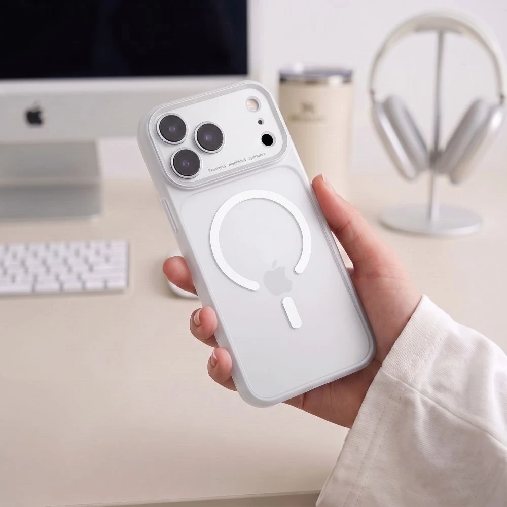 Tech-Protect MagPrime MagSafe CC dėklas, skirtas iPhone 18 Pro / 17 Pro – matinė pilka