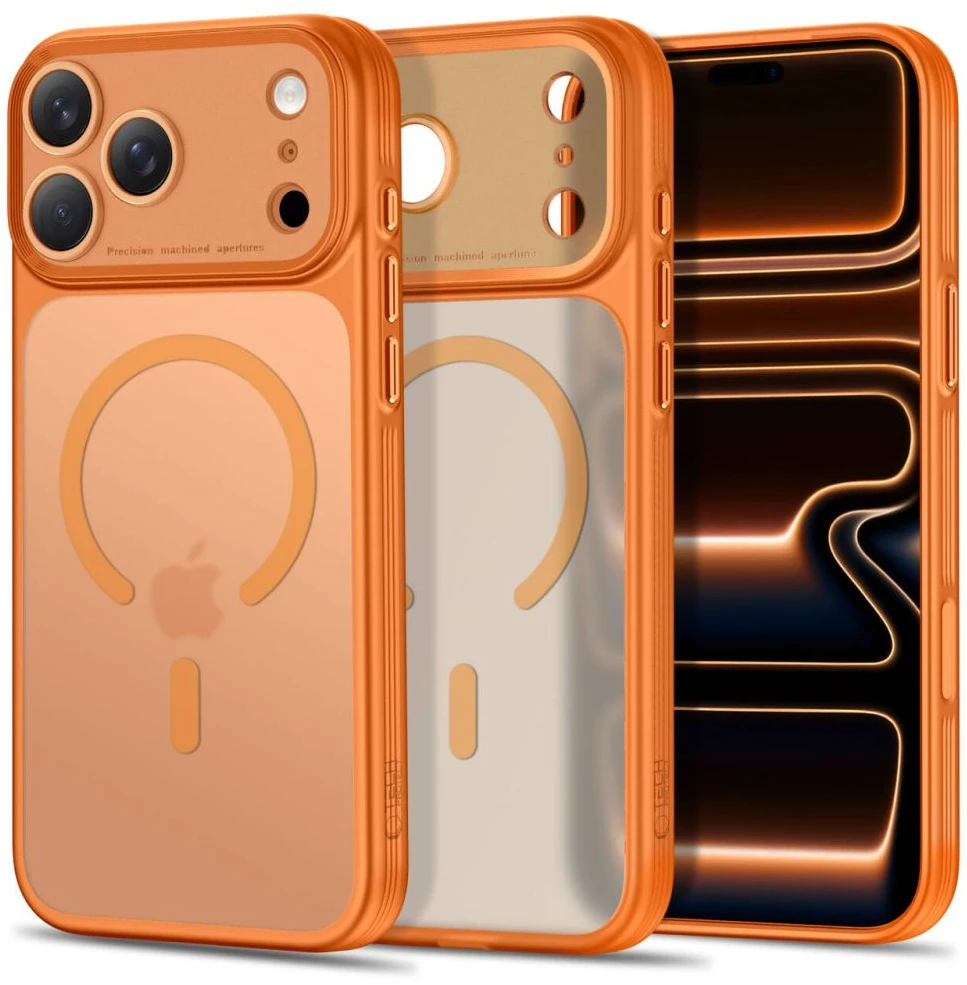 Dėklas Tech-Protect MagPrime MagSafe CC case for iPhone 18 Pro / 17 Pro - matte oranžinis