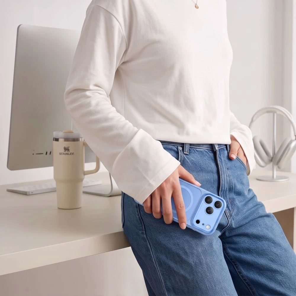 Tech-Protect MagPrime MagSafe CC dėklas iPhone 18 Pro Max / 17 Pro Max - šviesiai mėlynas matinis