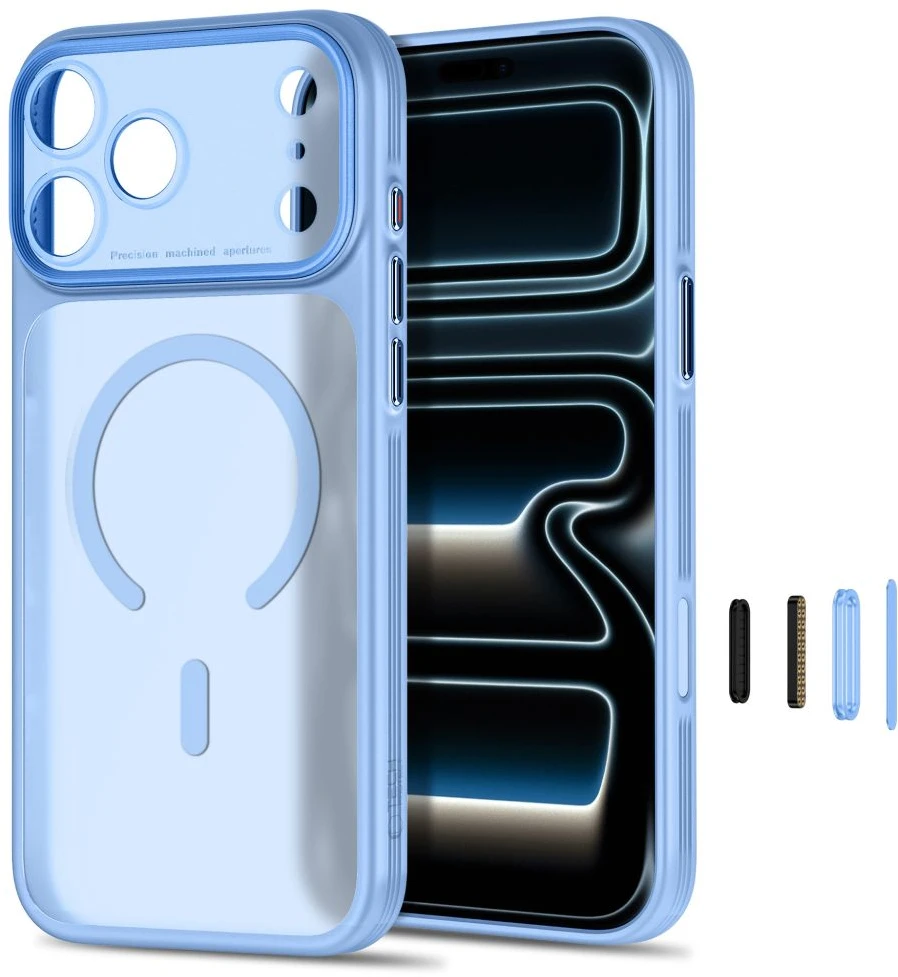 Tech-Protect MagPrime MagSafe CC dėklas iPhone 18 Pro / 17 Pro - šviesiai mėlynas matinis