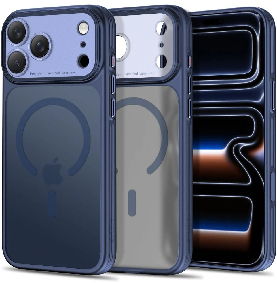 Tech-Protect MagPrime MagSafe dėklas „CC“ iPhone 18 Pro Max / 17 Pro Max – matinis tamsiai mėlynas