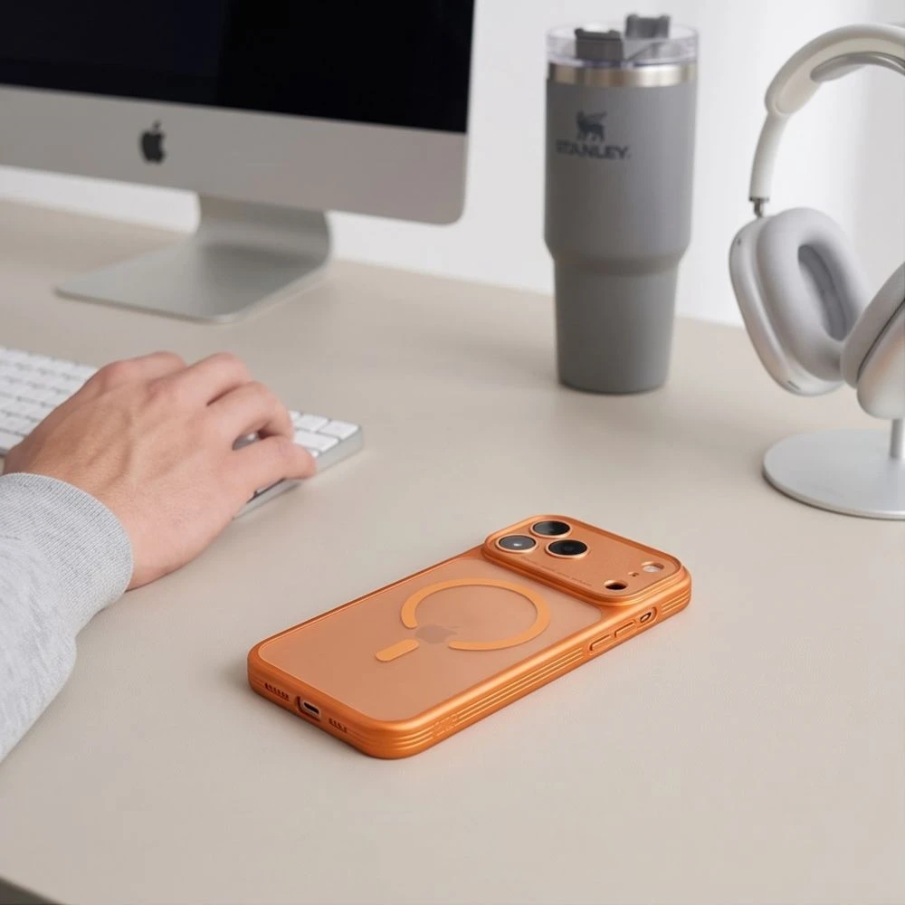 Dėklas Tech-Protect MagPrime MagSafe CC Case for iPhone 18 Pro Max / 17 Pro Max - Matte Oranžinis