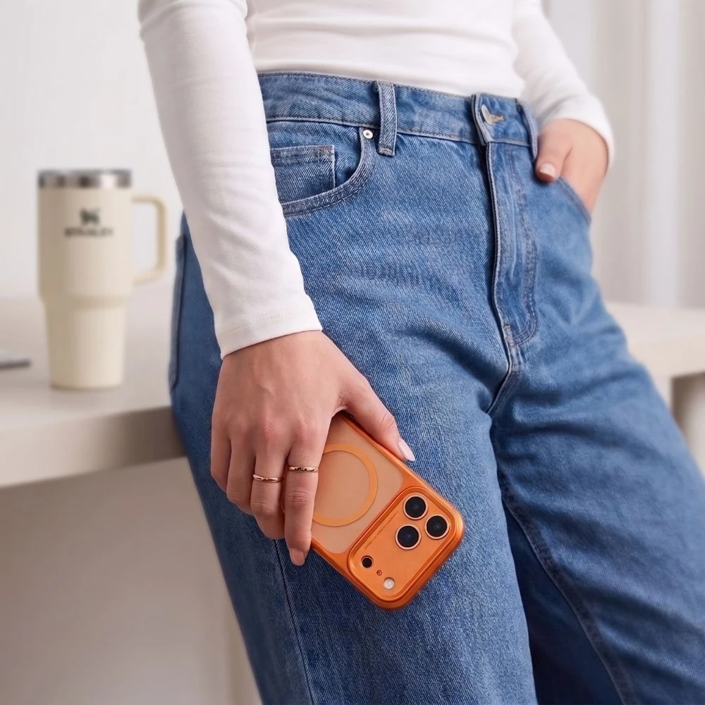 Dėklas Tech-Protect MagPrime MagSafe CC case for iPhone 18 Pro / 17 Pro - matte oranžinis