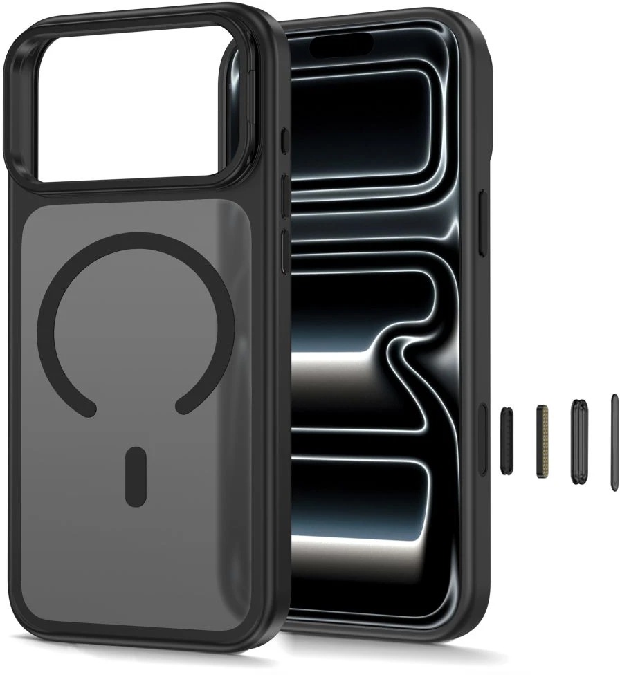 Tech-Protect MagStand MagSafe CC dėklas iPhone 18 Pro Max / 17 Pro Max - matinis juodas