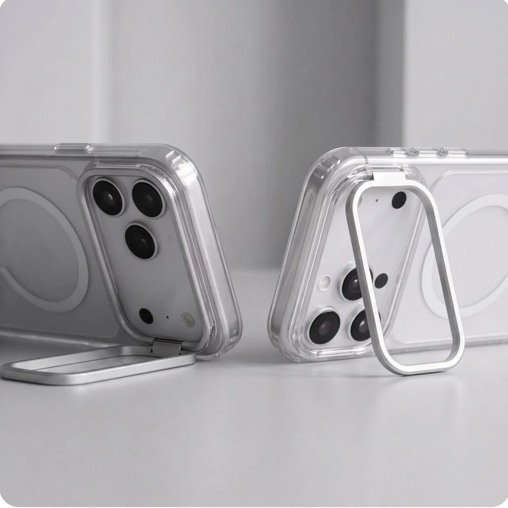 Dėklas Tech-Protect MagStand MagSafe CC Case for iPhone 18 Pro Max / 17 Pro Max - Transparent