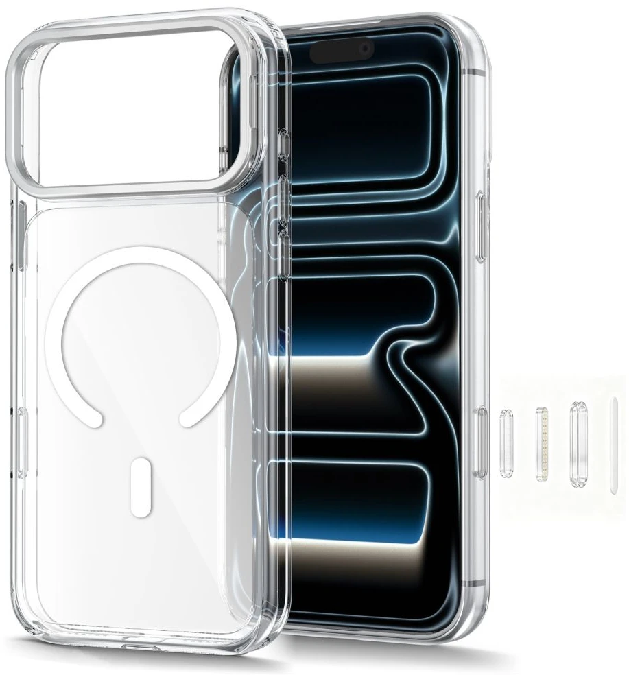Dėklas Tech-Protect MagStand MagSafe CC Case for iPhone 18 Pro Max / 17 Pro Max - Transparent