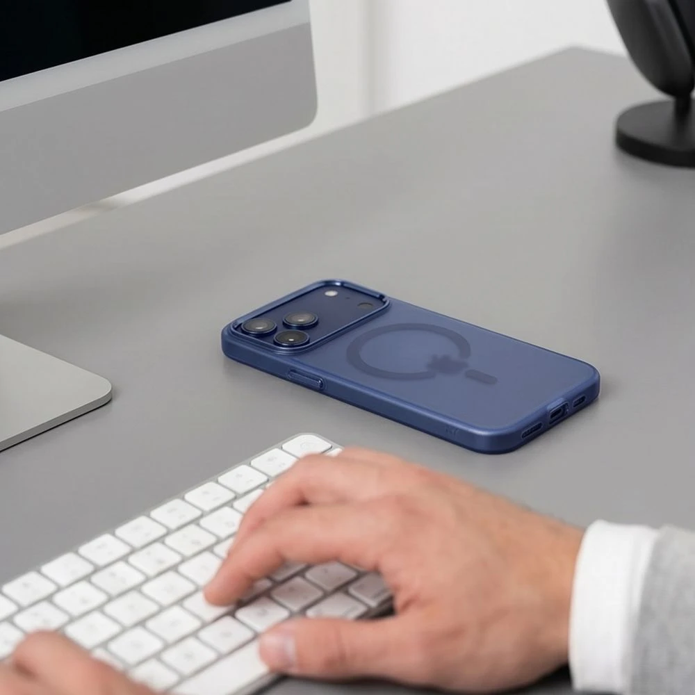 Tech-Protect MagZero MagSafe dėklas, skirtas iPhone 17 Pro / 18 Pro - matinis tamsiai mėlynas