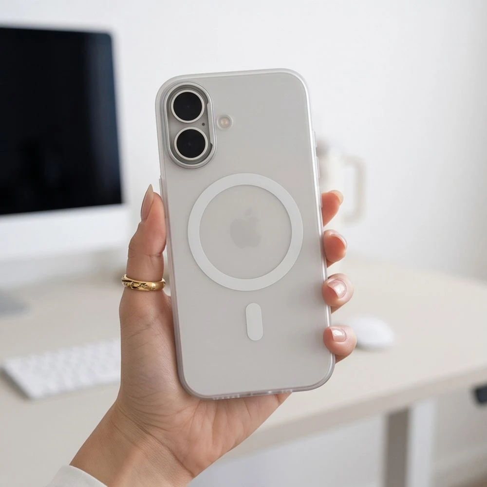 Tech-Protect MagZero MagSafe dėklas, skirtas iPhone 17 – matinis baltas