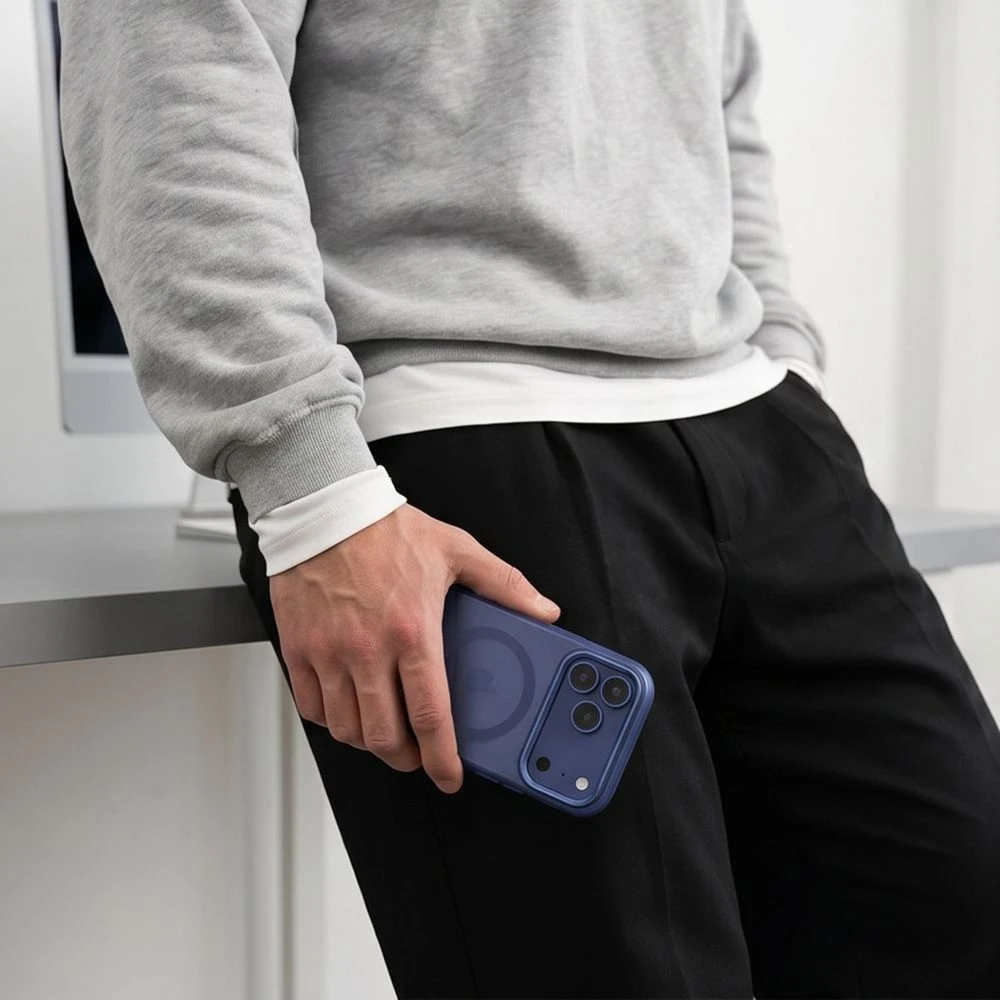 Tech-Protect MagZero MagSafe dėklas, skirtas iPhone 17 Pro / 18 Pro - matinis tamsiai mėlynas