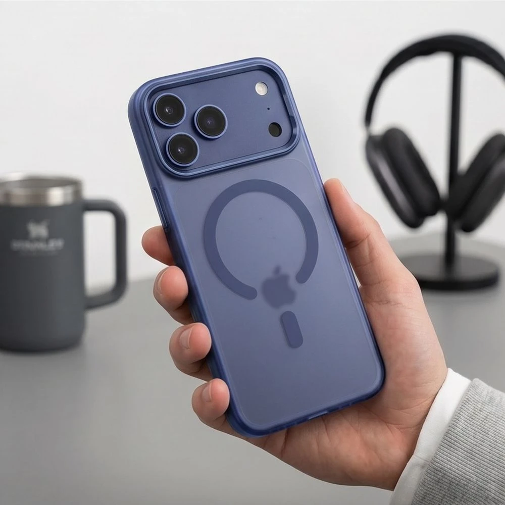 Tech-Protect MagZero MagSafe dėklas, skirtas iPhone 17 Pro / 18 Pro - matinis tamsiai mėlynas