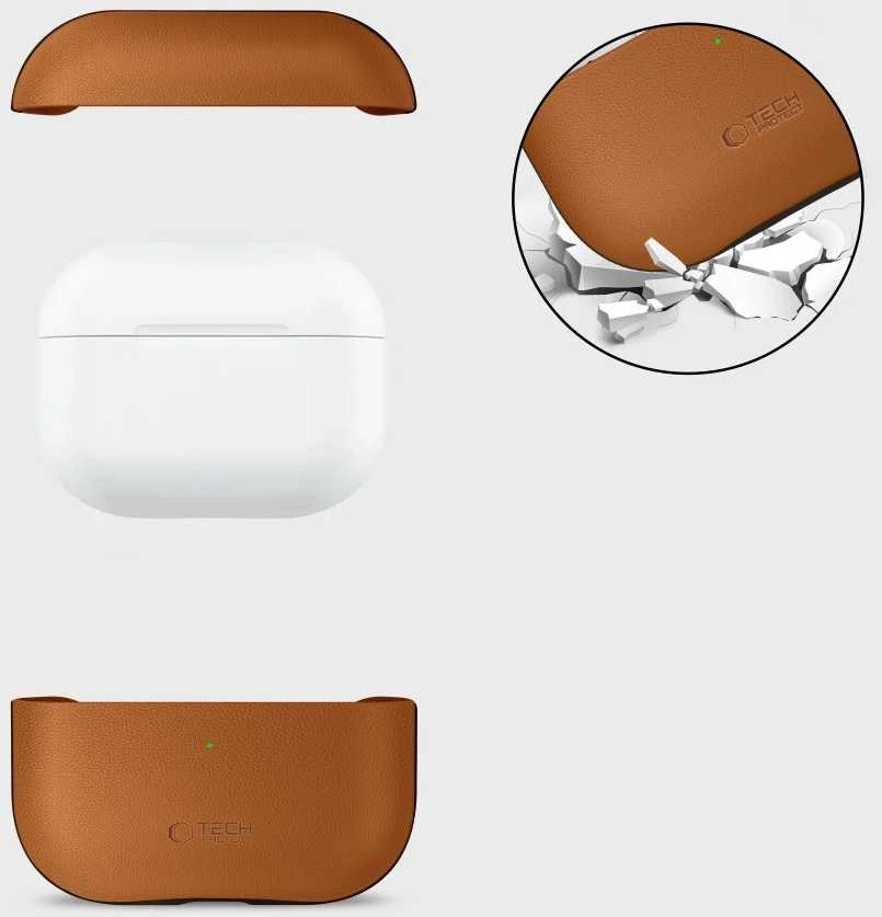 „Tech-Protect NaturalFit“ dėklas, skirtas „AirPods Pro 3“ – rudas