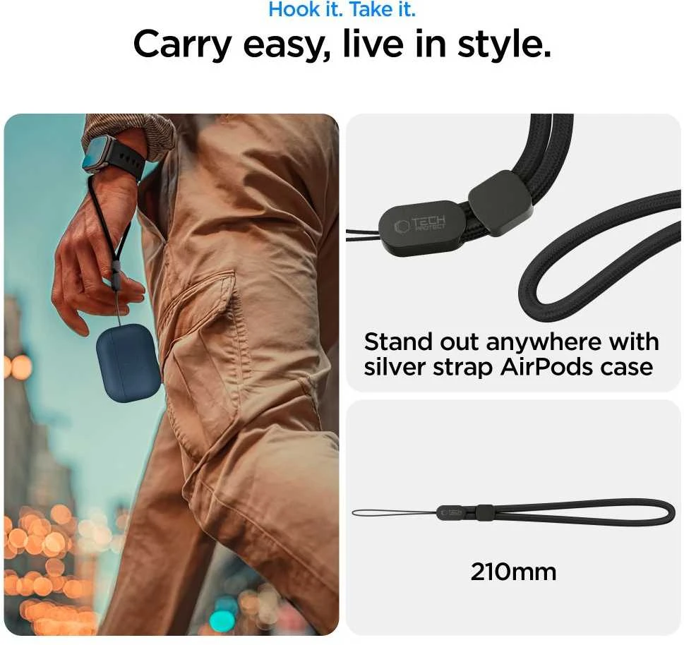„Tech-Protect NaturalFit“ dėklas, skirtas „AirPods Pro 3“ – tamsiai mėlynas Mėlyna