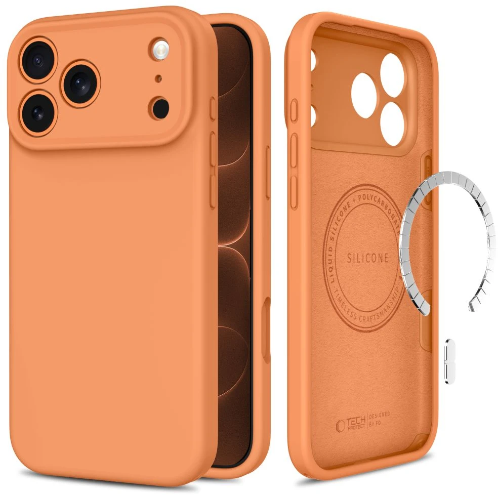 Tech-Protect silikoninis MagSafe dėklas iPhone 18 Pro Max / 17 Pro Max - oranžinis