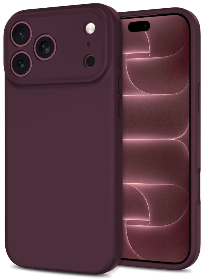Tech-Protect silikoninis „MagSafe“ dėklas skirtas iPhone 18 Pro / 17 Pro – bordo spalvos