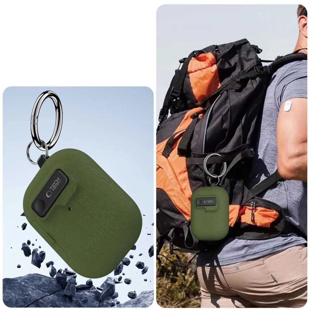 „Tech-Protect“ plonas kabliuko dėklas, skirtas „AirPods Pro 3“ ausinėms - Žalias