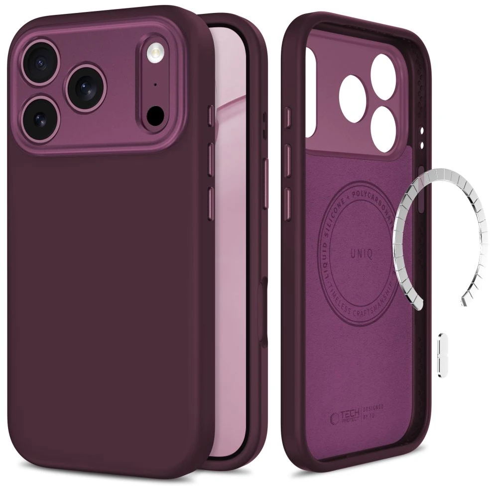 Dėklas TECH-PROTECT UNIQ MagSafe CC iPhone 17 Pro Max / 18 Pro Max TAMSIAI VYŠNINIS