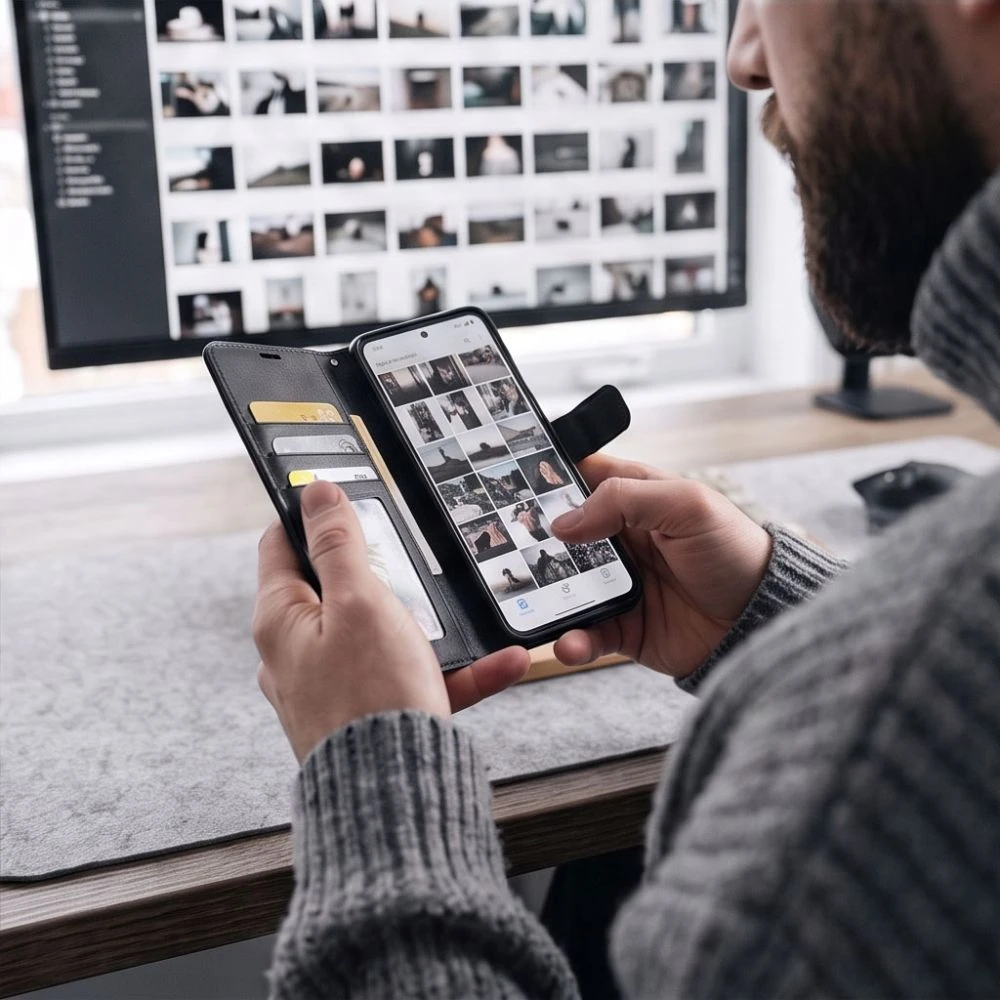 Dėklas Tech-Protect Wallet GOOGLE PIXEL 11 PRO XL MATINIS Juodas