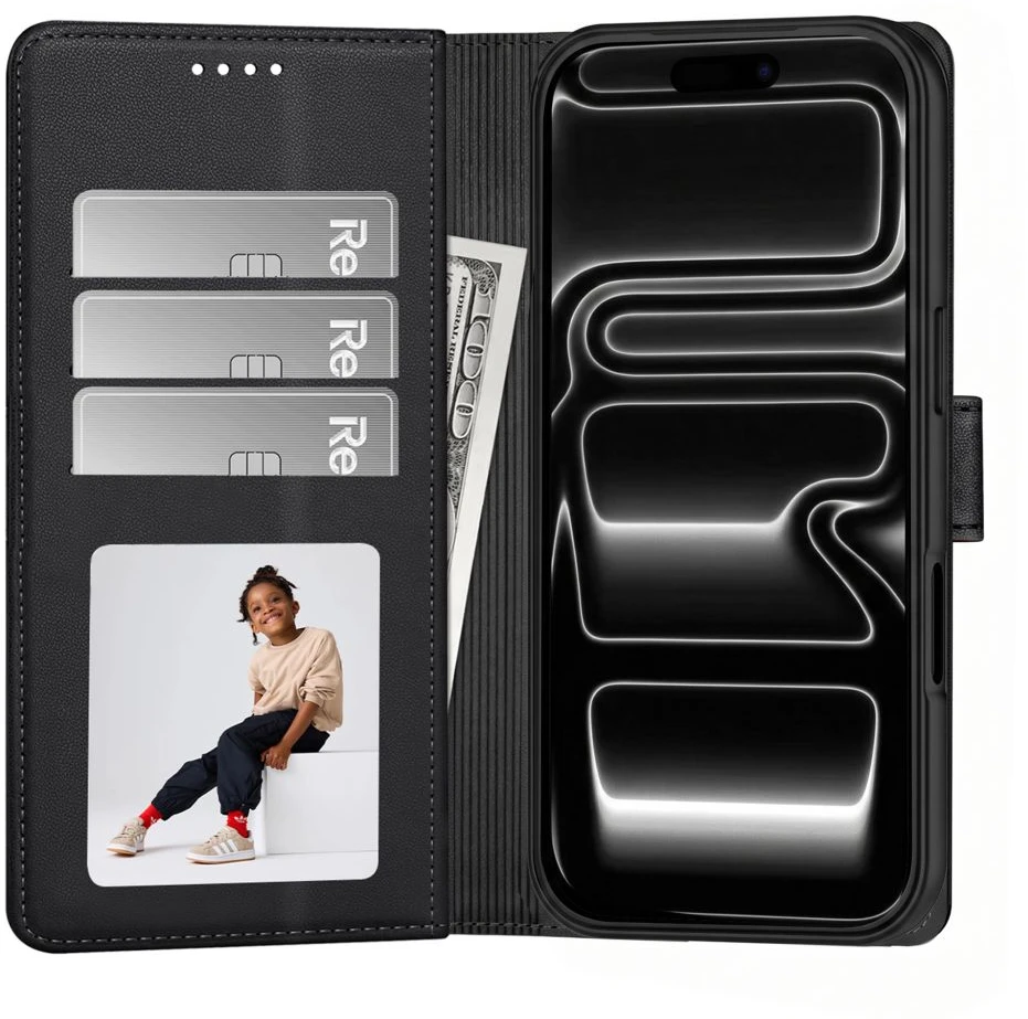 Dėklas Tech-Protect Wallet MagSafe Case for iPhone 17 Pro Max / 18 Pro Max - Matte Juodas