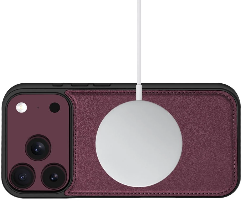 Tech-Protect Wallet MagSafe dėklas, skirtas iPhone 17 Pro Max / 18 Pro Max – bordo spalvos