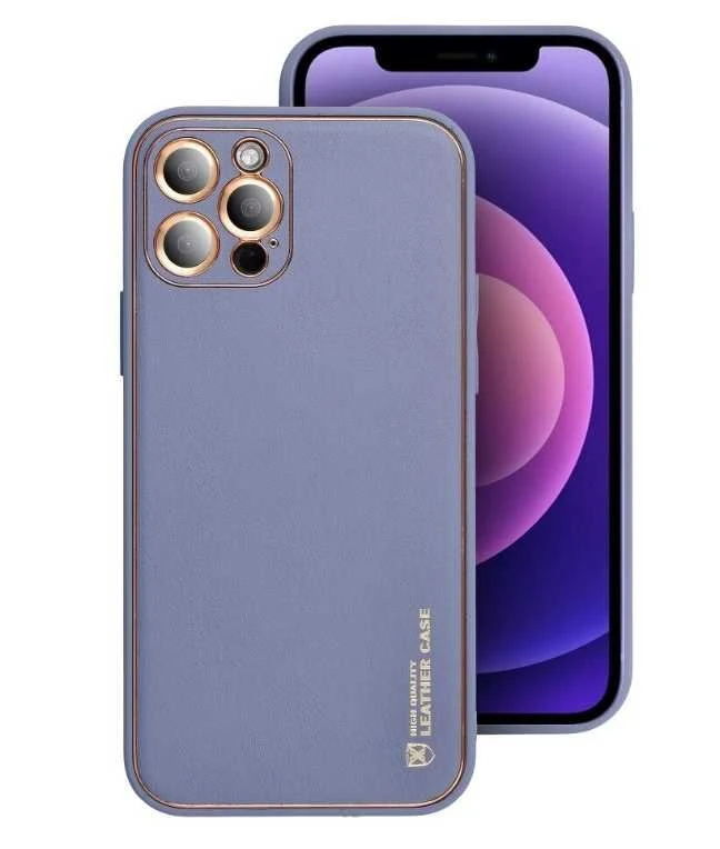 Dėklas telefonui Forcell LEATHER skirtas iPhone 12 Pro Max, mėlyna