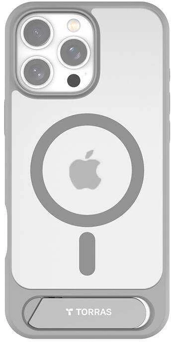 Torras Pstand serijos dėklas, skirtas iPhone 16 Pro Max (pilka)
