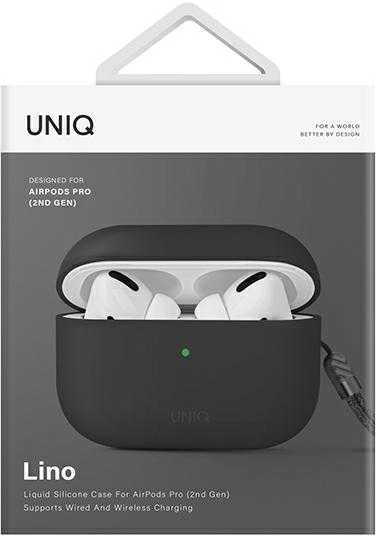 UNIQ Lino Dėklas AirPods Pro 2 gen Silicone ash pilkos spalvos