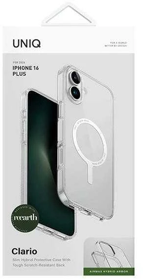UNIQ Clario Apple iPhone 16 Plus 6.7″ Magclick Charging dėklas skaidrus lucent clear