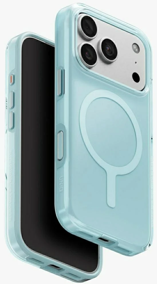 Dėklas UNIQ Clario, skirtas iPhone 18 Pro / 17 Pro, su Magclick Charging, mėlynas
