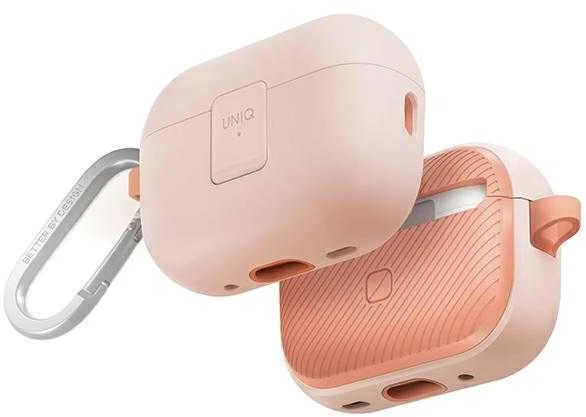 UNIQ Clyde Lock Dėklas AirPods Pro 2 (2022/2023) powder rožinės spalvos-rožinės spalvos/light rožinės spalvos-crepe rožinės spalvos