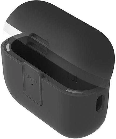 UNIQ Clyde Lock Dėklas AirPods Pro 2 (2022/2023) juodos spalvos-dark pilkos spalvos/charcoal-dark pilkos spalvos