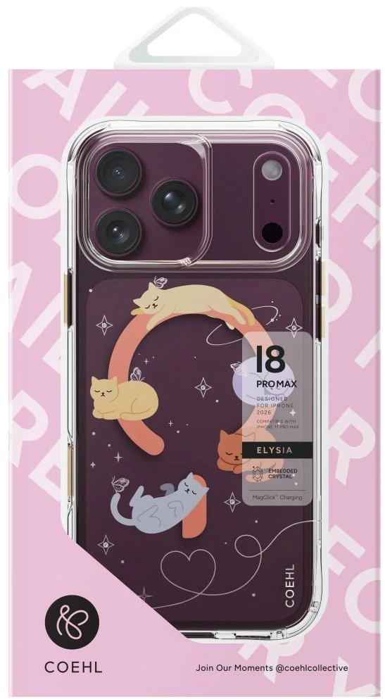 Dėklas UNIQ Coehl Elysie, skirtas iPhone 18 Pro Max / 17 Pro Max, su magnetiniu įkrovimu, whiskered dreams