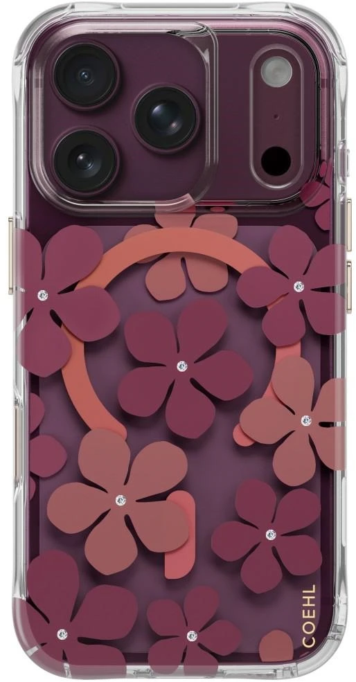 Dėklas UNIQ Coehl Mila, skirtas iPhone 18 Pro / 17 Pro, su magnetiniu įkrovimu, bordo spalvos