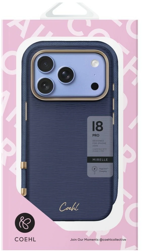 Dėklas UNIQ Coehl Mirelle, skirtas iPhone 18 Pro / 17 Pro, su magnetiniu įkrovimu, noble mėlynas spalvos