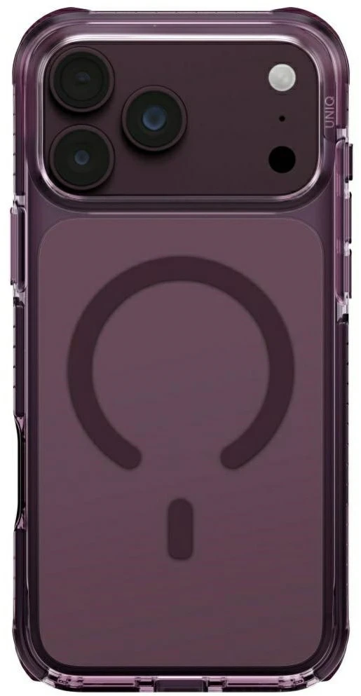 UNIQ Combat dėklas, skirtas iPhone 18 Pro Max / 17 Pro Max Magclick Charging, burgundinis