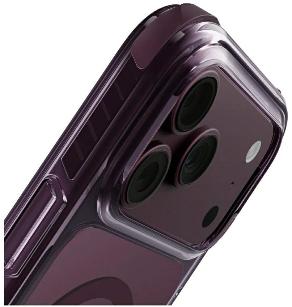 UNIQ Combat dėklas, skirtas iPhone 18 Pro Max / 17 Pro Max Magclick Charging, burgundinis