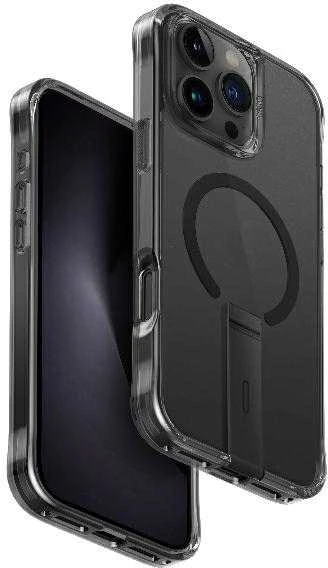 UNIQ dėklas Eleva with Vertica Standi Phone 16 Pro Max 6.9″ juodos spalvos/carbon juodos spalvos