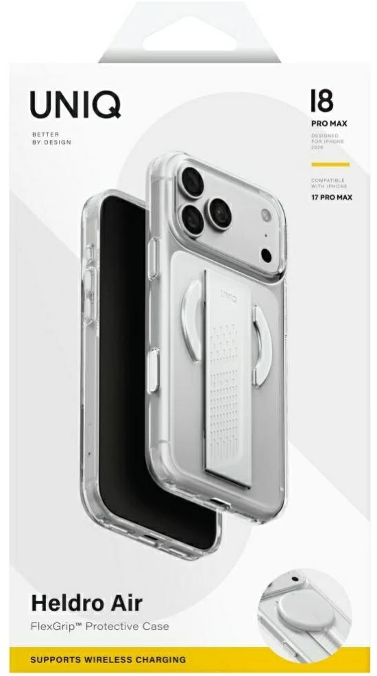 Dėklas UNIQ Heldro Air, skirtas iPhone 18 Pro Max / 17 Pro Max, su Magclick Charging, skaidrus
