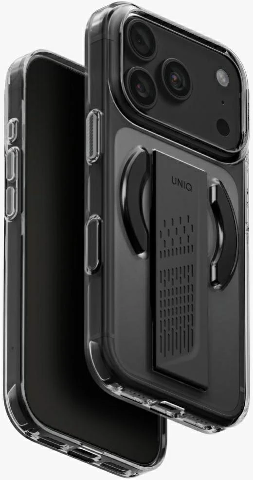 Dėklas UNIQ Heldro Air, skirtas iPhone 18 Pro / 17 Pro, su Magclick Charging, tamsiai pilkas (tinted smoke)