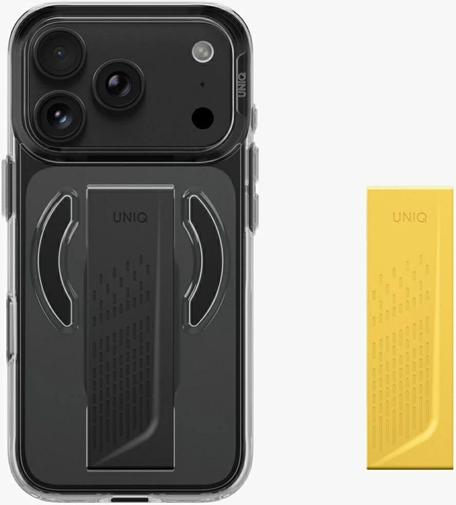Dėklas UNIQ Heldro Air, skirtas iPhone 18 Pro / 17 Pro, su Magclick Charging, tamsiai pilkas (tinted smoke)