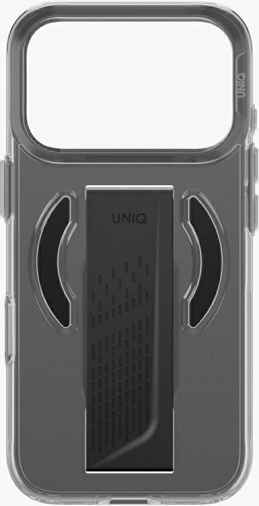 Dėklas UNIQ Heldro Air, skirtas iPhone 18 Pro / 17 Pro, su Magclick Charging, tamsiai pilkas (tinted smoke)