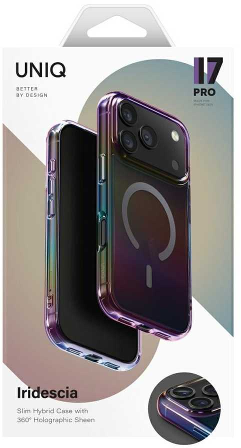 UNIQ Iridescia dėklas skirtas Apple iPhone 17 Pro Magclick Charging midnight quartz