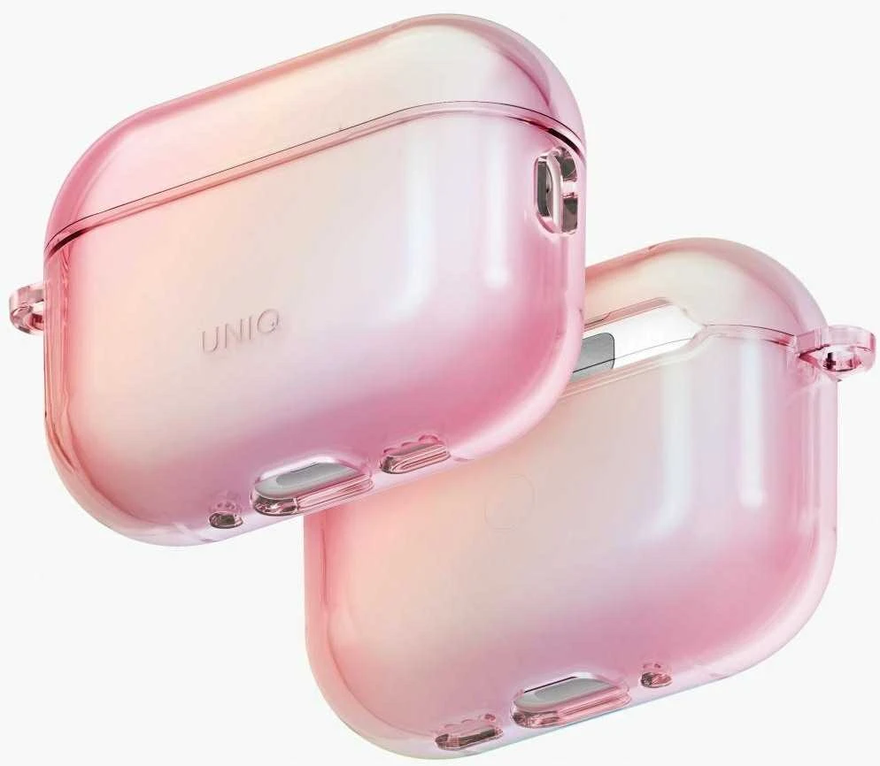 Dėklas Uniq Iridescia Hang Case for AirPods Pro 3 - Transparent Rožinė
