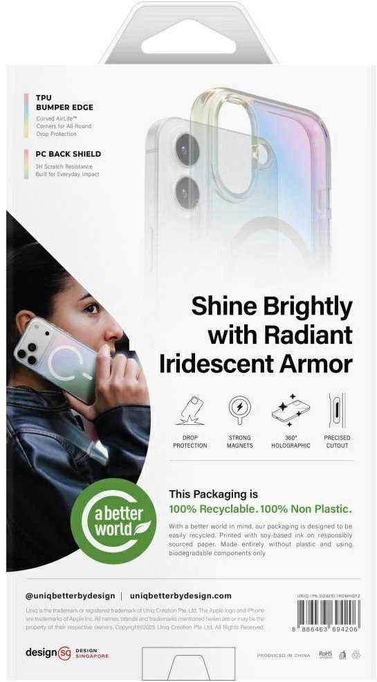 UNIQ Iridescia Dėklas skirtas iPhone 17 Magclick Charging holo quartz